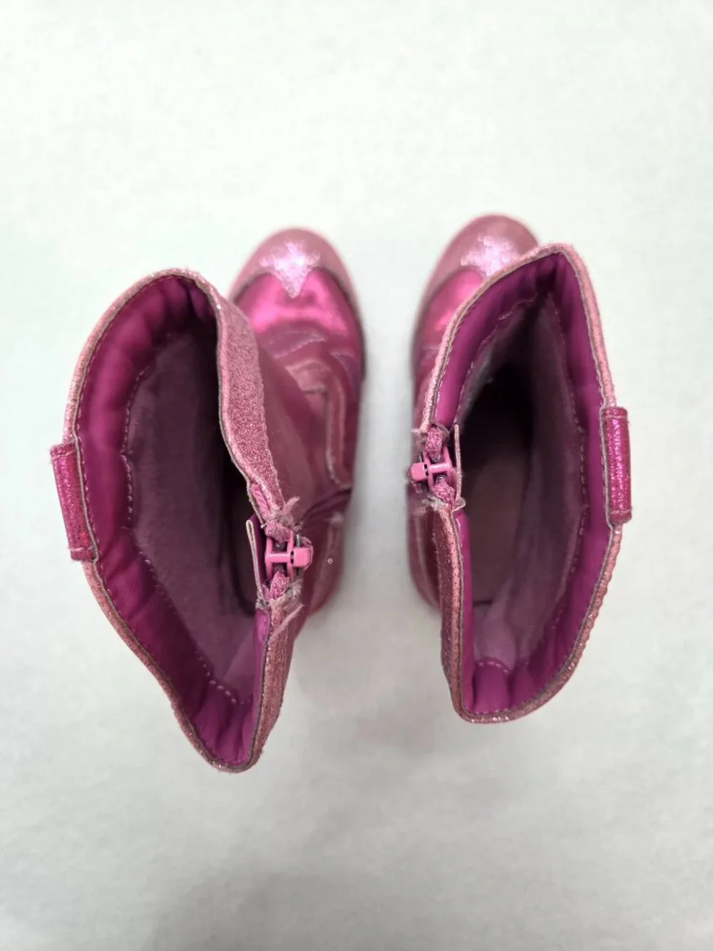 Disney Minnie Mouse Cowgirl Western Boots Pink Glitter Toddler Girls Size 8